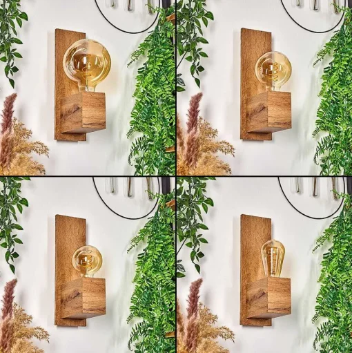 Applique Murale Heimola Brun, Couleur Bois, 1 Lumiere