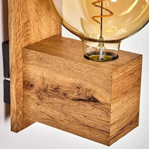 Applique Murale Heimola Brun, Couleur Bois, 1 Lumiere