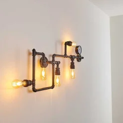 Applique Murale Kolyma Noir Dore, 5 Lumieres