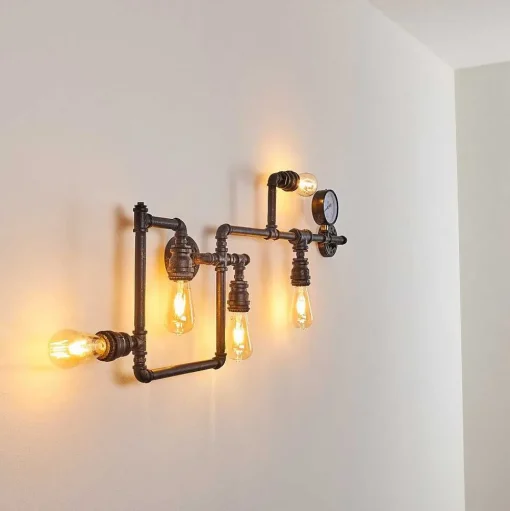 Applique Murale Kolyma Noir Dore, 5 Lumieres
