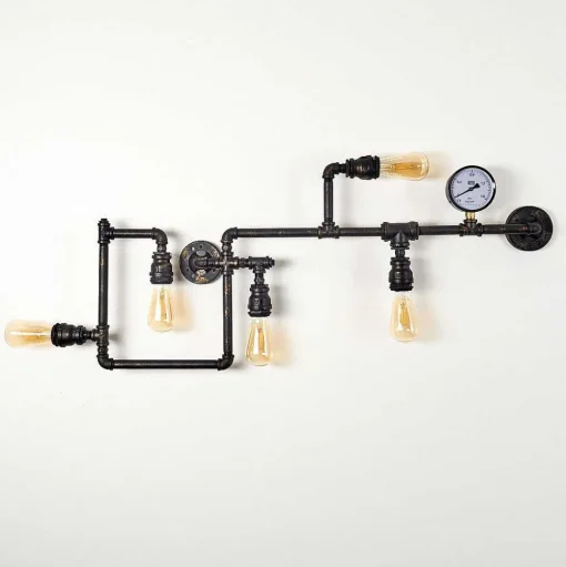 Applique Murale Kolyma Noir Dore, 5 Lumieres