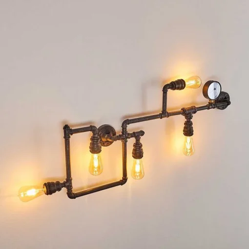 Applique Murale Kolyma Noir Dore, 5 Lumieres
