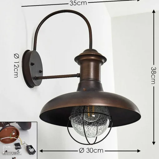 Applique Murale Lappo Rouille, 1 Lumiere