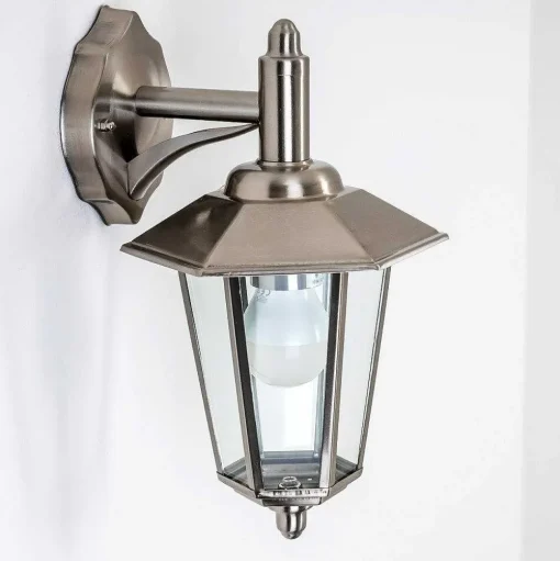 Applique Murale Moskau Down Acier Inoxydable, Transparent, 1 Lumiere