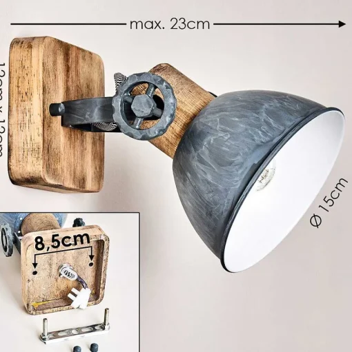 Applique Murale Orny Bois Clair, 1 Lumiere
