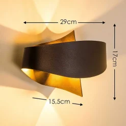 Applique Murale Padua Led Brun, 2 Lumieres
