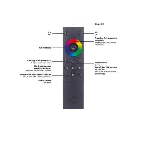 Applique Murale Paul Neuhaus Q-Wedge Led Aluminium, 1 Lumiere, Telecommandes, Changeur De Couleurs