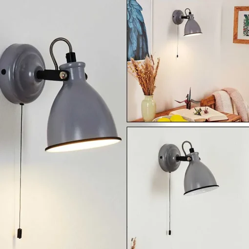 Applique Murale Selki Gris, Noir, 1 Lumiere