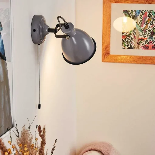 Applique Murale Selki Gris, Noir, 1 Lumiere
