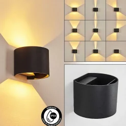 Applique Murale Strandaa Led Noir, 2 Lumieres