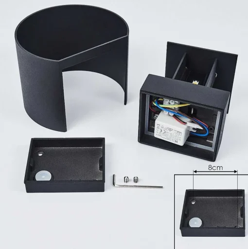 Applique Murale Strandaa Led Noir, 2 Lumieres