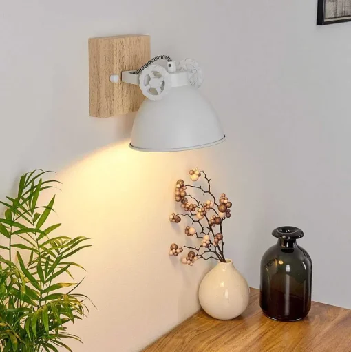 Applique Murale Svanfolk Brun, Blanc, 1 Lumiere