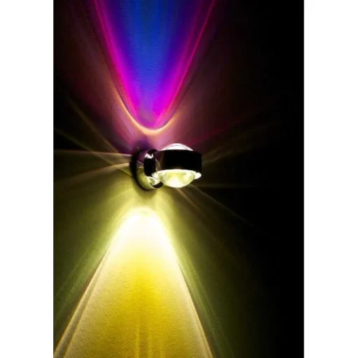 Applique Murale Top-Light Pukwall Led Noir, 2 Lumieres
