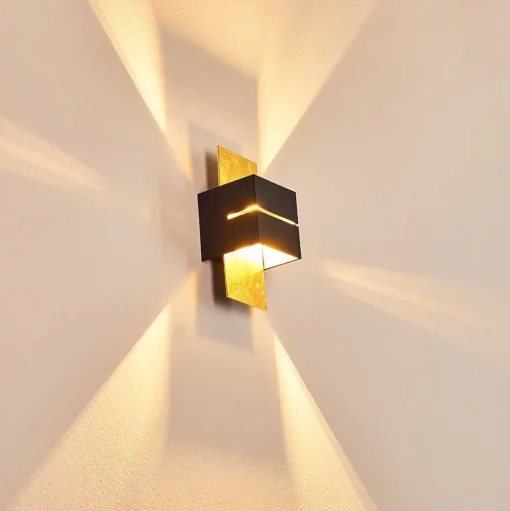 Applique Murale Tora Noir Dore, 1 Lumiere