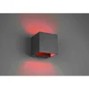 Applique Murale Trio Figo Led Noir, 1 Lumiere, Telecommandes, Changeur De Couleurs