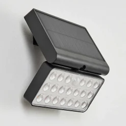 Applique Solaire Estampes Led Anthracite, 1 Lumiere, Detecteur De Mouvement