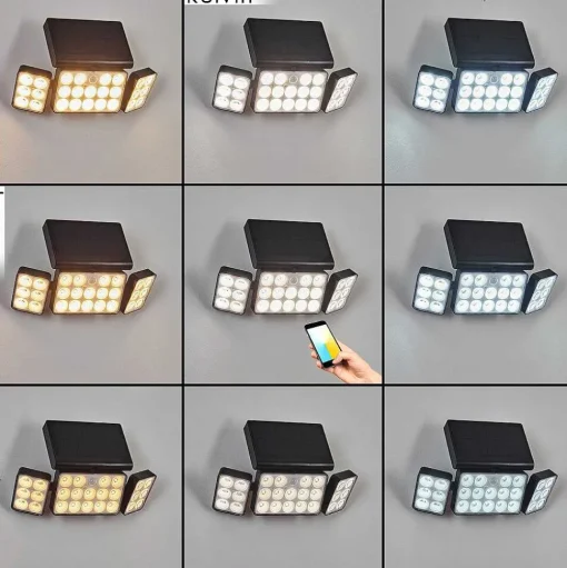 Applique Solaire Estampes Led Anthracite, 1 Lumiere, Detecteur De Mouvement
