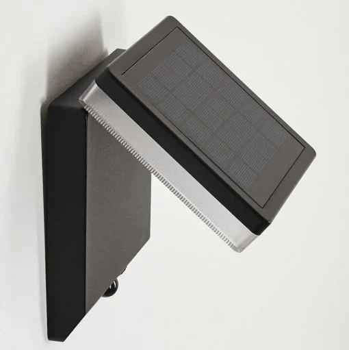 Applique Solaire Lonquimai Led Noir, 1 Lumiere, Detecteur De Mouvement