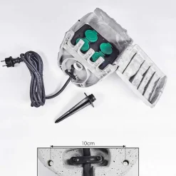 Bloc De Prises Électriques D'Exterieur Tinu Noir, Pierre