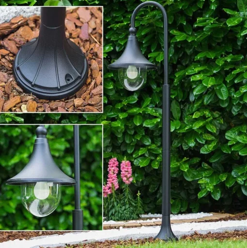 Borne D'Éclairage Elgin Noir, 1 Lumiere