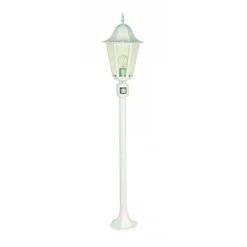 Borne D'Éclairage Lutec Bristol Blanc, 1 Lumiere, Detecteur De Mouvement