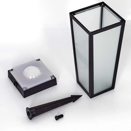 Borne Lumineuse Begg Led Noir, 1 Lumiere, Detecteur De Mouvement, Changeur De Couleurs