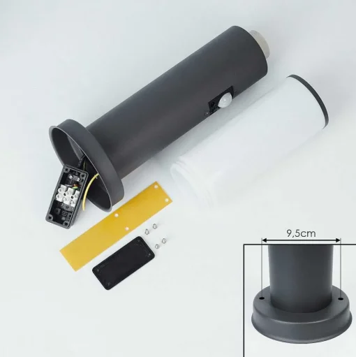Borne Lumineuse Caserta Anthracite, 1 Lumiere, Detecteur De Mouvement
