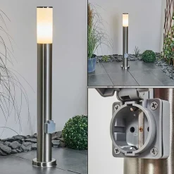 Borne Lumineuse Caserta Nickel Mat, 1 Lumiere