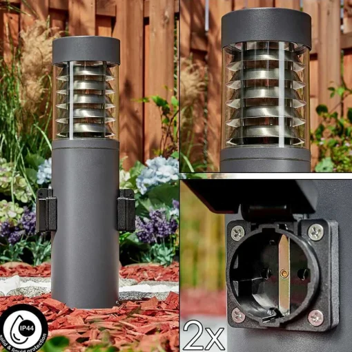 Borne Lumineuse Dakar Anthracite, 1 Lumiere