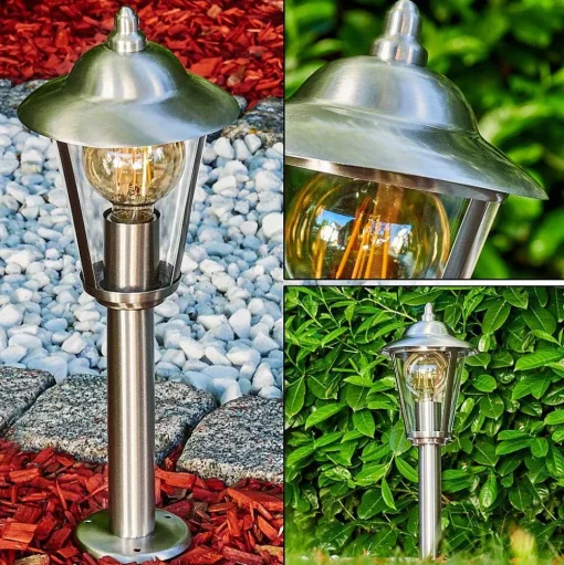 Borne Lumineuse Lerskov Acier Inoxydable, 1 Lumiere