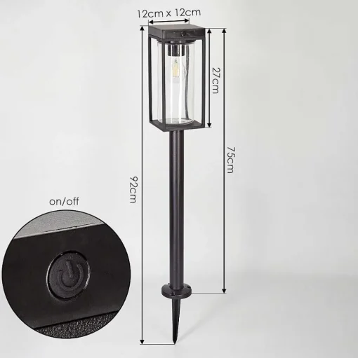 Borne Lumineuse Palanga Led Noir, 1 Lumiere