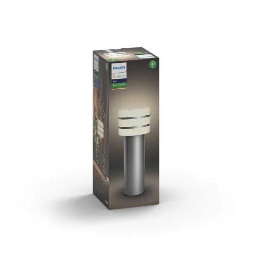 Borne Lumineuse Philips Hue White Tuar Led Acier Inoxydable, Argente, 1 Lumiere