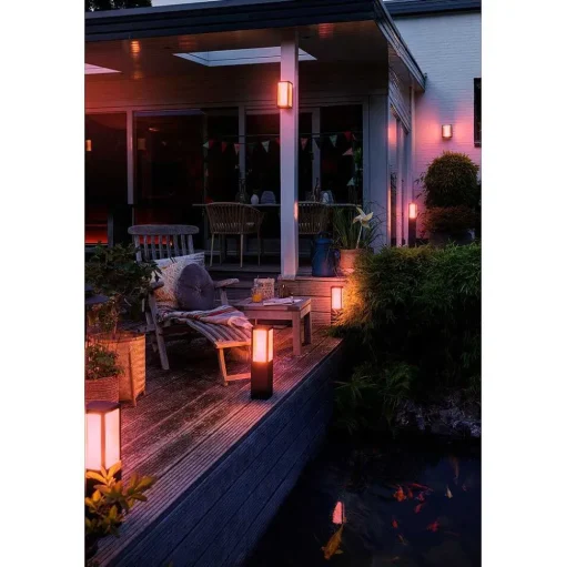 Borne Lumineuse Philips Hue Ambiance White & Color Impress Led Noir, 1 Lumiere, Changeur De Couleurs