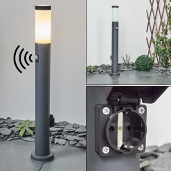 Borne Lumineuse Sessa Anthracite, 1 Lumiere, Detecteur De Mouvement