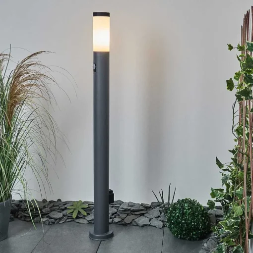 Borne Lumineuse Sessa Anthracite, 1 Lumiere, Detecteur De Mouvement