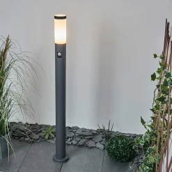 Borne Lumineuse Sessa Anthracite, 1 Lumiere, Detecteur De Mouvement