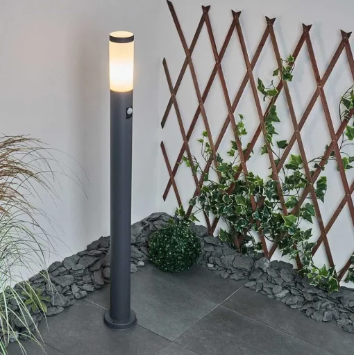 Borne Lumineuse Sessa Anthracite, 1 Lumiere, Detecteur De Mouvement