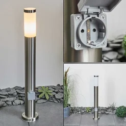 Borne Lumineuse Sessa Nickel Mat, 1 Lumiere