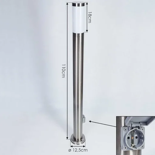 Borne Lumineuse Sessa Nickel Mat, 1 Lumiere
