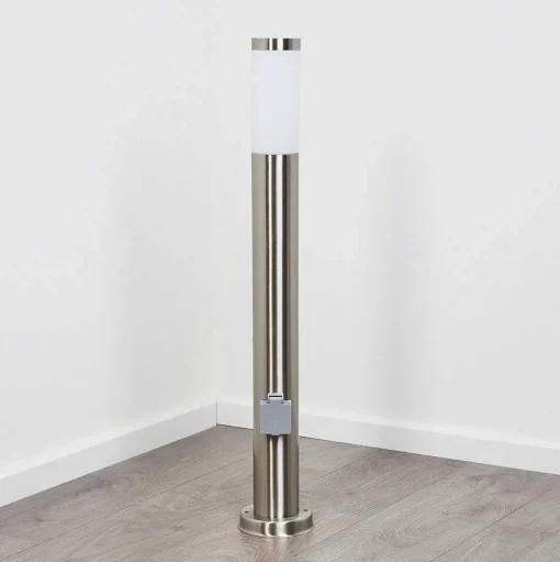 Borne Lumineuse Sessa Nickel Mat, 1 Lumiere