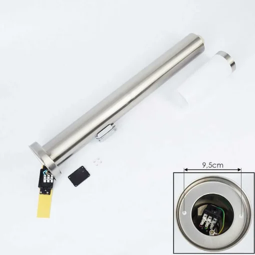 Borne Lumineuse Sessa Nickel Mat, 1 Lumiere