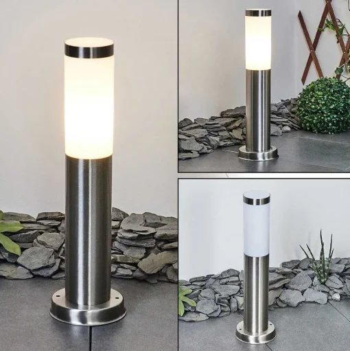 Borne Lumineuse Sessa Nickel Mat, 1 Lumiere