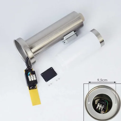 Borne Lumineuse Sessa Nickel Mat, 1 Lumiere