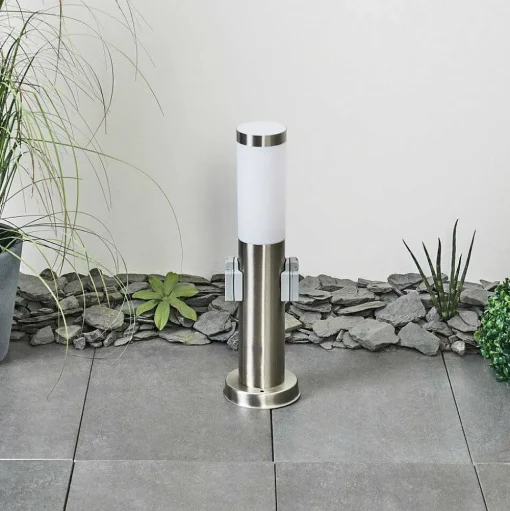 Borne Lumineuse Sessa Nickel Mat, 1 Lumiere