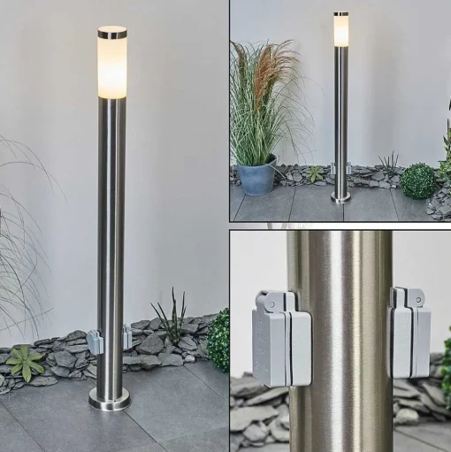 Borne Lumineuse Sessa Nickel Mat, 1 Lumiere