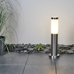 Borne Lumineuse Sessa Nickel Mat, 1 Lumiere