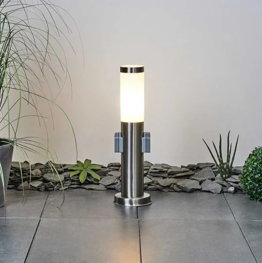 Borne Lumineuse Sessa Nickel Mat, 1 Lumiere