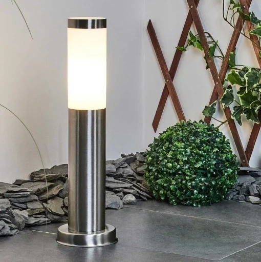 Borne Lumineuse Sessa Nickel Mat, 1 Lumiere