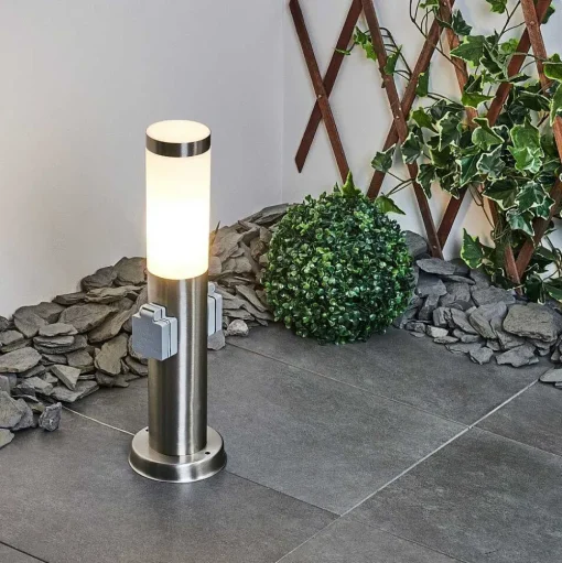 Borne Lumineuse Sessa Nickel Mat, 1 Lumiere