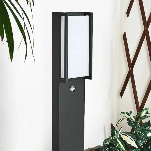 Borne Lumineuse Skove Led Anthracite, 1 Lumiere, Detecteur De Mouvement